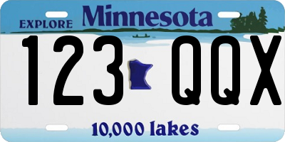 MN license plate 123QQX