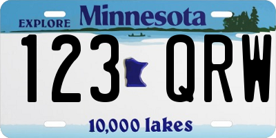 MN license plate 123QRW