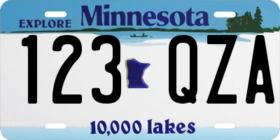 MN license plate 123QZA