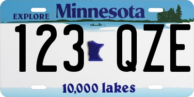 MN license plate 123QZE