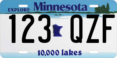 MN license plate 123QZF