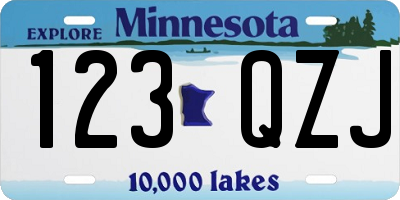 MN license plate 123QZJ