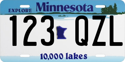 MN license plate 123QZL