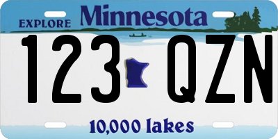 MN license plate 123QZN
