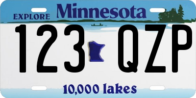 MN license plate 123QZP
