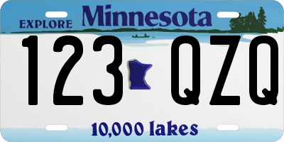 MN license plate 123QZQ