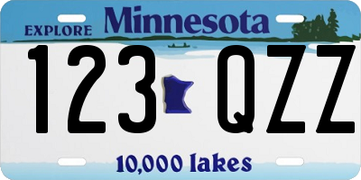 MN license plate 123QZZ