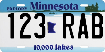 MN license plate 123RAB