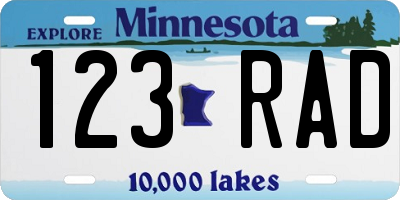MN license plate 123RAD