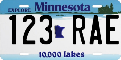 MN license plate 123RAE