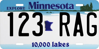 MN license plate 123RAG