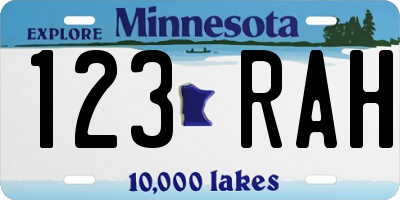 MN license plate 123RAH