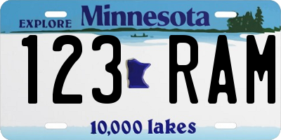 MN license plate 123RAM