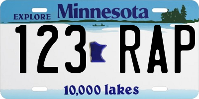 MN license plate 123RAP