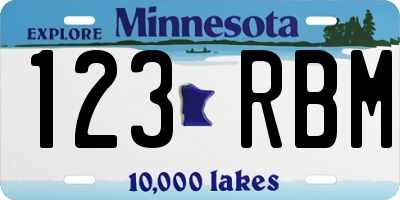 MN license plate 123RBM