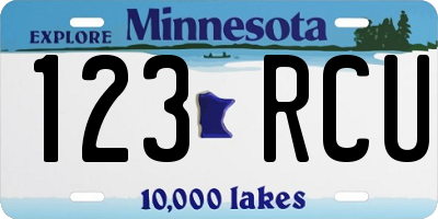 MN license plate 123RCU