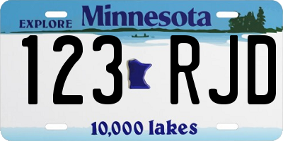 MN license plate 123RJD