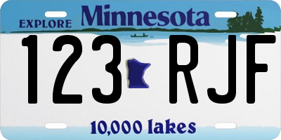 MN license plate 123RJF