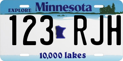 MN license plate 123RJH