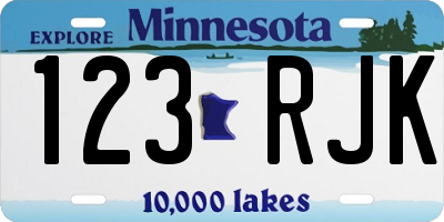 MN license plate 123RJK