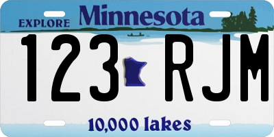 MN license plate 123RJM