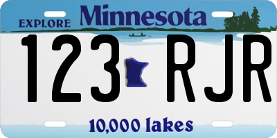 MN license plate 123RJR