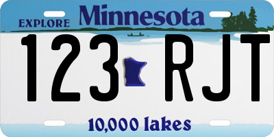 MN license plate 123RJT