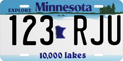 MN license plate 123RJU
