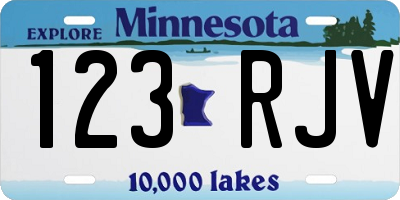 MN license plate 123RJV