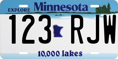 MN license plate 123RJW