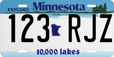 MN license plate 123RJZ