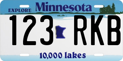 MN license plate 123RKB