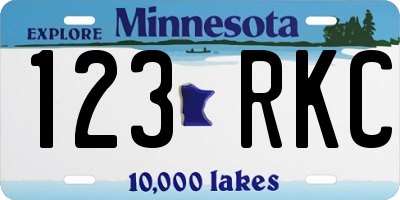 MN license plate 123RKC