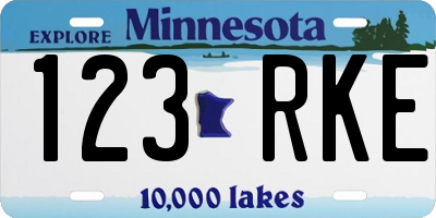 MN license plate 123RKE