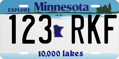 MN license plate 123RKF