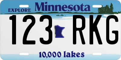 MN license plate 123RKG