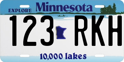 MN license plate 123RKH