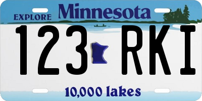 MN license plate 123RKI