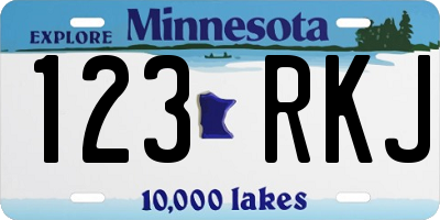 MN license plate 123RKJ