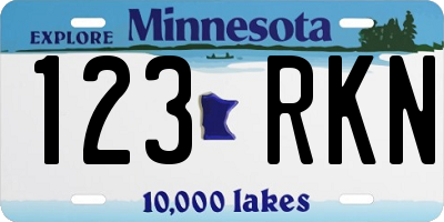 MN license plate 123RKN