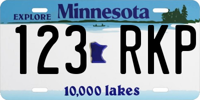 MN license plate 123RKP