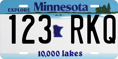MN license plate 123RKQ