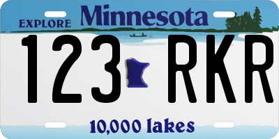 MN license plate 123RKR