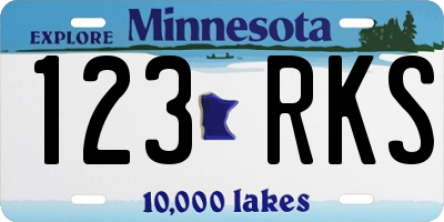 MN license plate 123RKS