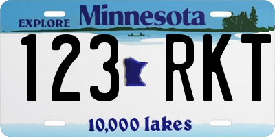 MN license plate 123RKT