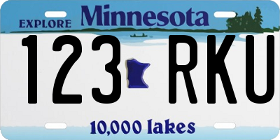 MN license plate 123RKU