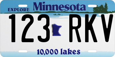 MN license plate 123RKV
