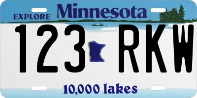 MN license plate 123RKW
