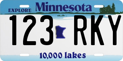 MN license plate 123RKY