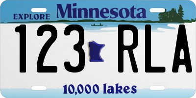 MN license plate 123RLA